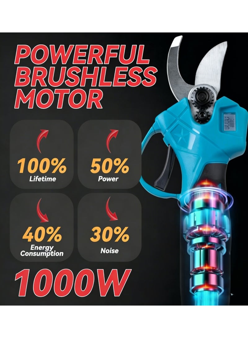 Hicomony 21V Electric Pruning Shears, Pruning shears for gardening,Cutter Gardening Scissors, With 2Pcs 2.0Ah Battery,1 Charger Included & Blades Set,1.2 Inch(30MM) - Image 5